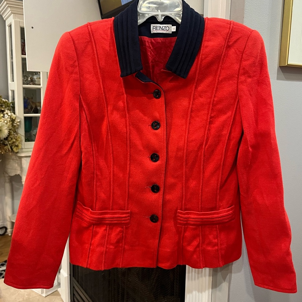 VINTAGE Renzo Women’s 100% Wool Collared Blazer Suit Jacket